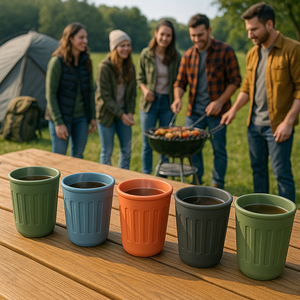 Vaso de Silicona para Exteriores de 300 ml, Libre de BPA, Irrompible, con Logotipo Personalizado, Ecológico, Ideal para Camping, Senderismo, Viajes y Uso Diario - Product Image 1