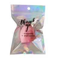 Bijoux cosmétiques transparents avec impression personnalisée et doux au toucher pochette scellée à fermeture éclair laser emballage plastique holographique sacs en mylar