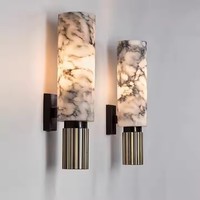 Lampe murale en marbre de luxe pour chambre à coucher, hôtel, chevet, éclairage décoratif intérieur, alabâtre naturel, source LED COB