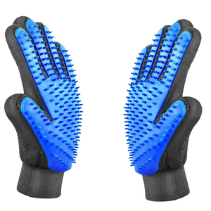 Gants de toilettage pour animaux de compagnie en silicone, brosse de massage rouge pour le nettoyage et le bain des chiens - Product Image 5