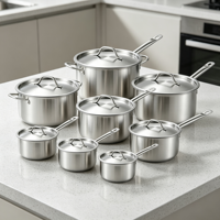 Ensemble de casseroles pour cuisinière à induction, batterie de cuisine en acier inoxydable, ensemble de casseroles en acier inoxydable pour la maison