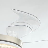 Ventilateurs de plafond en cristal de luxe Y015 avec télécommande, 42 pouces, ventilateur de plafond en cristal invisible, fabricants de ventilateurs de plafond les mieux notés