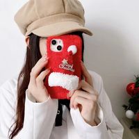 Coque de téléphone portable en peluche TPU avec motif de chapeau de Noël pour iPhone 18 Pro Max, coque de protection intégrale pour iPhone 17 Pro Max