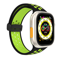 Bracelet de montre 42/44/45/49mm double couleur fermoir magnétique Bracelets de montre pour Apple iWatch Ultra Series Bandes