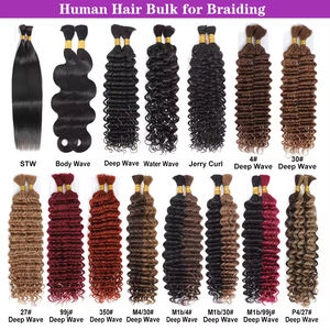 Extensiones de Cabello Humano Rizado, Ondulado, 24 Pulgadas, para Trenzas, Cabello Humano Natural Rizado para Trenzas Bohemias - Product Image 2