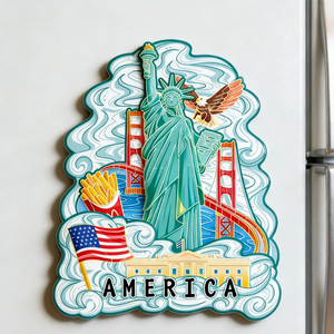 Imanes Promocionales Personalizables de Madera con Diseño del Puente Golden Gate, Recuerdos de Ciudades y Países de América y Europa - Product Image 3