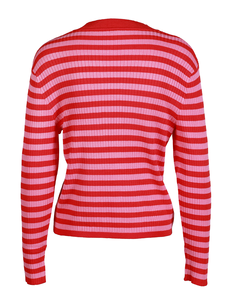 Maglione lavorato a <span class=keywords><strong>maglia</strong></span> personalizzato a righe da <span class=keywords><strong>donna</strong></span> 10 pz con Logo di moda Casual di nuovo stile - Product Image 4