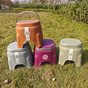 <b>Plastic</b> Portable <b>Stool</b> 23x23x24cm Multi-Purpose For Child Bathroom Use - Product Image 1