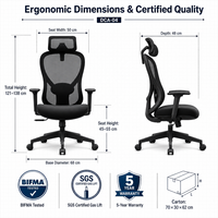 Chaise de bureau ergonomique moderne à dossier haut en maille avec base à roulettes, support lombaire réglable, pivotant à 360 degrés et vérin à gaz pour salle de conférence