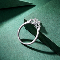 Bague en argent S925 avec trois marquises en moissanite couleur D VVS1 0,5 carat avec certificat, bijoux de mariée pour femmes, vente en gros directe d'usine