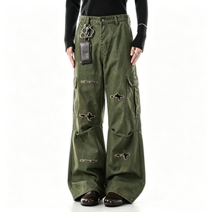 <span class=keywords><strong>Jeans</strong></span> Homme Personnalisés à Rayures Fines Style Urbain, Coupe Large, Double Genou, Denim Oversize, Rayures Bleues et Blanches, Jean Baggy pour Homme - Product Image 4