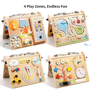 Juguetes de Madera, Otros Juguetes y Pasatiempos, Actividad para Bebés y Niños, Tablero Sensorial Montessori para Niños Pequeños - Product Image 3