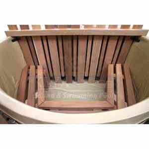 Bain à remous personnalisé en cèdre rouge 4-6 personnes Baignoire extérieure avec poêle à bois et <span class=keywords><strong>escalier</strong></span> - Product Image 6