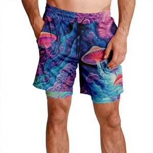 Men's Psychedelic Mushroom Print <b>Board</b> <b>Shorts</b> Eco-Friendly Breathable Quick Dry Drawstring Casual Swimwear Heat-Transfer Printed - Product Image 1