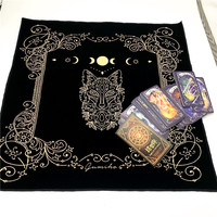 Tapis de tarot en velours de haute qualité, nappe de jeu de société avec logo imprimé personnalisé