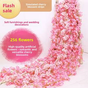 Fleur artificielle <span class=keywords><strong>de</strong></span> cerisier Sakura en rotin à suspendre, pour décoration <span class=keywords><strong>de</strong></span> plafond intérieur/extérieur et <span class=keywords><strong>de</strong></span> <span class=keywords><strong>conduits</strong></span> <span class=keywords><strong>de</strong></span> climatisation - Product Image 2