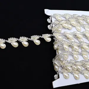 F010 chaîne de diamant en cristal garniture de strass en verre chaîne de tasse de strass vide pour chaîne de taille de robe de strass