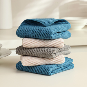 Serviettes de cuisine en microfibre pour la cuisine, la maison, le bureau, serviettes en microfibre jacquard antibactériennes, chiffons de nettoyage pour la vaisselle, 12''x12'', gris - Product Image 6