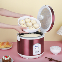 Cuiseur à riz électrique commercial 2L-6L en acier inoxydable avec contrôle numérique du minuterie et revêtement antiadhésif, inclut une tasse doseuse pour