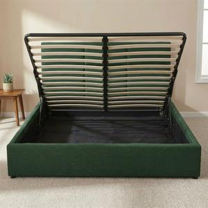 Lussuoso Letto Moderno Francese Trapuntato con <span class=keywords><strong>Testiera</strong></span> Imbottita, Contenitore, Rivestimento in Schiuma Resistente, Struttura in Legno di Pino, Base a Molle King Size - Product Image 5