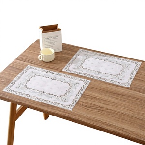 Salvamanteles Rectangular de Encaje Calado Estilo Europeo de Lujo Ligero, Antideslizante, Ecológico, <span class=keywords><strong>Aislante</strong></span> del Calor, Estilo Occidental - Product Image 1