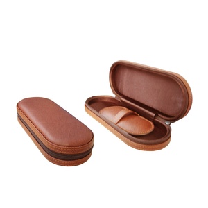 Portable leather watch packaging box with zipper