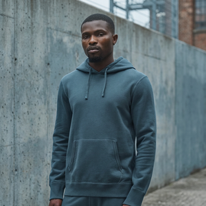Sweat-shirt à capuche noir pour homme, coupe classique, en polaire, décontracté, à manches longues, avec poche, pour l'automne - Product Image 1