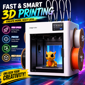 Snapmaker U1 FDM 3D Printer 4 Nozzles Multi-Color High-Speed 5-Second Quick Nozzle Change Material-Saving PLA USB