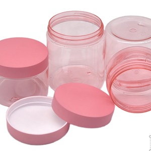 Bocaux en plastique PET givré de luxe personnalisables avec logo, 200 ml, 250 ml, contenants vides avec bouchon à vis, couvercles roses, pour soins de la peau, lotions corporelles - Product Image 3