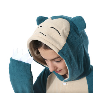 Gran oferta dibujos animados Snorlax Cosplay conjunto completo disfraces de lujo franela dormir mono Halloween - Product Image 4
