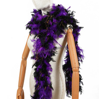 Écharpe en plumes de dinde noires de 80g, type Chandelle, pour la décoration de fêtes à domicile, Noël, les loisirs créatifs, les vêtements, les costumes, les robes de danse et les accessoires.