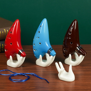 Ocarina en céramique Legend of 12 Holes, flûte alto C en céramique, <span class=keywords><strong>instrument</strong></span> de musique inspiré du temps, bleu, pour débutants, accessoires inclus - Product Image 1