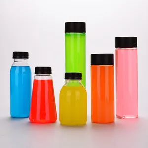 Garrafa de água redonda para animais, garrafa transparente de plástico com 500ml para bebidas, bichos de estimação, plástico com suco