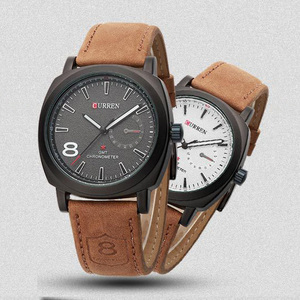 Montre pour homme CURREN 8139, montre-bracelet en cuir à quartz pour homme, étanche, lumineuse, sportive, montre à quartz de luxe pour homme - Product Image 2