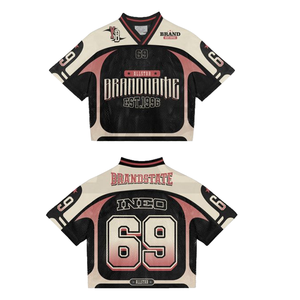 Maillot de football rétro personnalisé, chemises courtes, haut de sport, maillot de baseball surdimensionné pour entraînement en équipe - Product Image 4