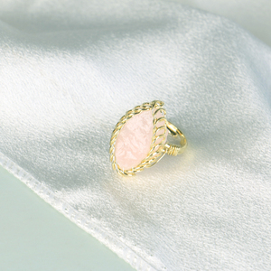 Wholesale Natural Crystal Rough Rose Quartz Handmade <b>Wire</b> Wound Ring - Product Image 6