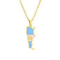 Collier Pendentif Goutte d'Huile en Acier Inoxydable Plaqué Or, Chaîne Bambou, Style Ethnique Géométrique, Unisexe, pour Couple, Accessoire Cadeau
