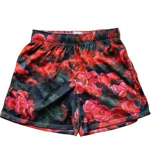 Custom Printed Fashion Trends Shorts Casual 5 Inch 100% Polyester Swimming Trunk Mesh Shorts For Men's Summer