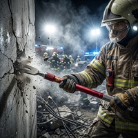 Kit d'outils de sauvetage manuel robuste pour pompiers, avec 7 têtes interchangeables pour la démolition et les interventions incendie