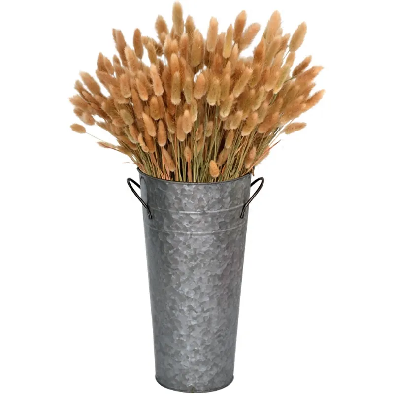 Composizioni alberghiere del pavimento del secchio del fiore decorazioni per esterni grandi vasi di fiori in metallo zincato antico a buon mercato in vendita