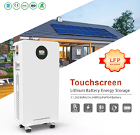 Baterai LiFePO4 51.2V 280Ah 14.34kWh Terpasang di Dinding, Siklus Dalam, untuk Penyimpanan Energi Surya PV Inverter Hybrid Rumah Tangga, CAN/RS485 EMS