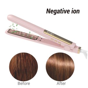 Plancha de <span class=keywords><strong>iones</strong></span> <span class=keywords><strong>negativos</strong></span>, temperatura ajustable, plancha plana <span class=keywords><strong>para</strong></span> el cabello, 260 °F-450 °F, MCH, calentamiento rápido - Product Image 5