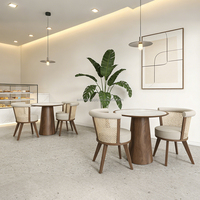 Ensemble table et chaises de restaurant nordique, chaises en bois massif pour café, restaurants de luxe, ensemble de meubles personnalisable
