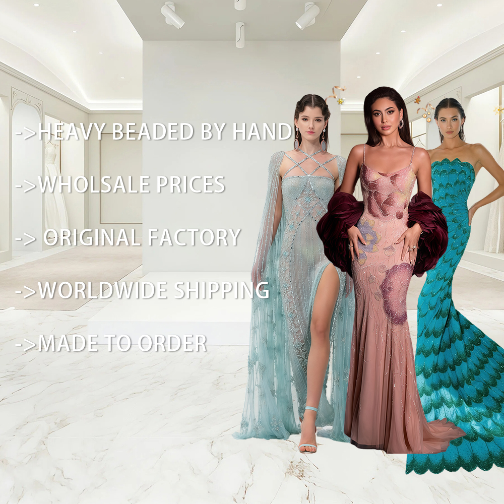 Sharon Said SS308 Arabic Luxury Crystal Dubai Baby Blue Evening