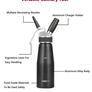 Good Quality Durable Portable Wholesale Whipped Cream <strong>Cracker</strong> Dispenser Tank with Plastic Nozzles - Product Image 3
