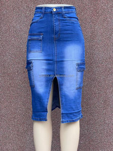 <span class=keywords><strong>Jupe</strong></span> en <span class=keywords><strong>jean</strong></span> vintage <span class=keywords><strong>taille</strong></span> <span class=keywords><strong>haute</strong></span> pour femme, style décontracté, coupe trapèze large, crayon ou tube droit, avec boutons décoratifs, idéale pour l'été - Product Image 6