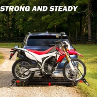 Support d'attelage TD-1004-2 avec barre d'arrimage de sangle support de moto avec rampe de chargement pour voiture, camion avec récepteur d'attelage de 2"
