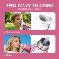 Bouteille d'eau isotherme en acier inoxydable à double paroi de 500 ml (17 oz) pour enfants, étudiants, voyages en plein air, vente en gros