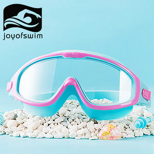 एचडी बाल खेल डाइविंग स्विमिंग गॉगल मजाकिया सर्फ कान प्लग एंटी-फॉग और एंटी- यूव चश्मा समायोज्य बड़े फ्रेम सिलिकॉन गैसकेट बच्चों - Product Image 2
