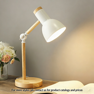 Lampada da Scrivania Classica con Braccio Orientabile, Base in Legno e Paralume in Ferro, LED Regolabile per Ufficio e Camera da Letto - Product Image 3